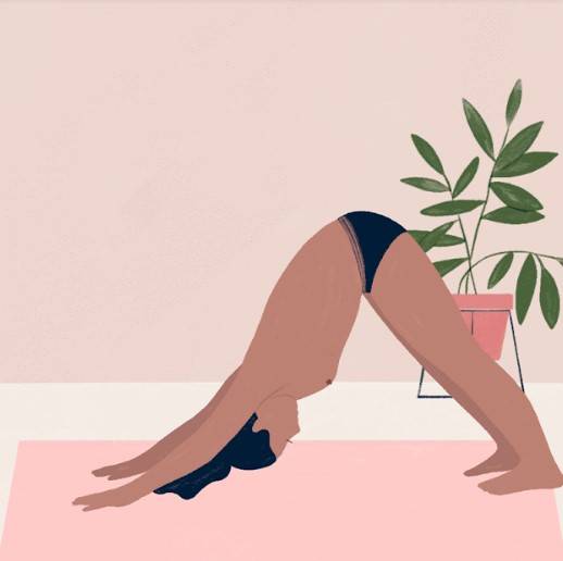 Ilustração de mulher realizando posição de Yoga