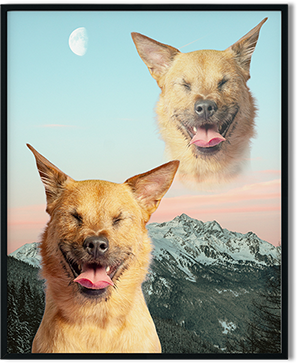 super imposed dog art