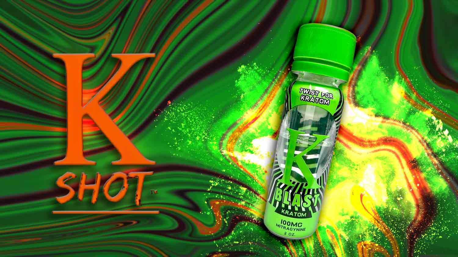 K Blast Kratom Extract Shot Energy Banner - Pure Leaf Kratom