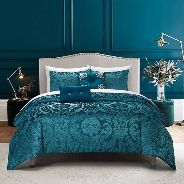 Chic Home Athena Comforter Set Teal Blue