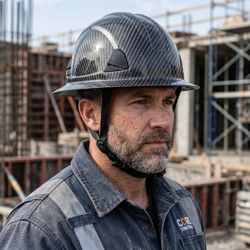 Construction worker wearing Radians Delaware Hard hat