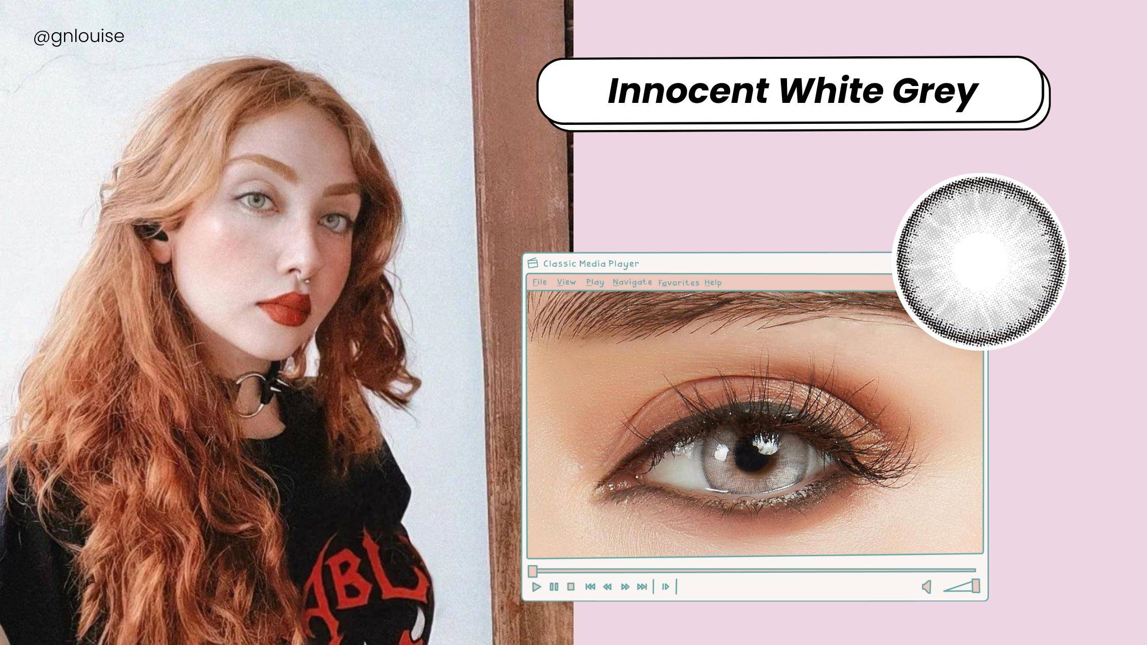 Light complexion model - Innocent white grey  Contacts