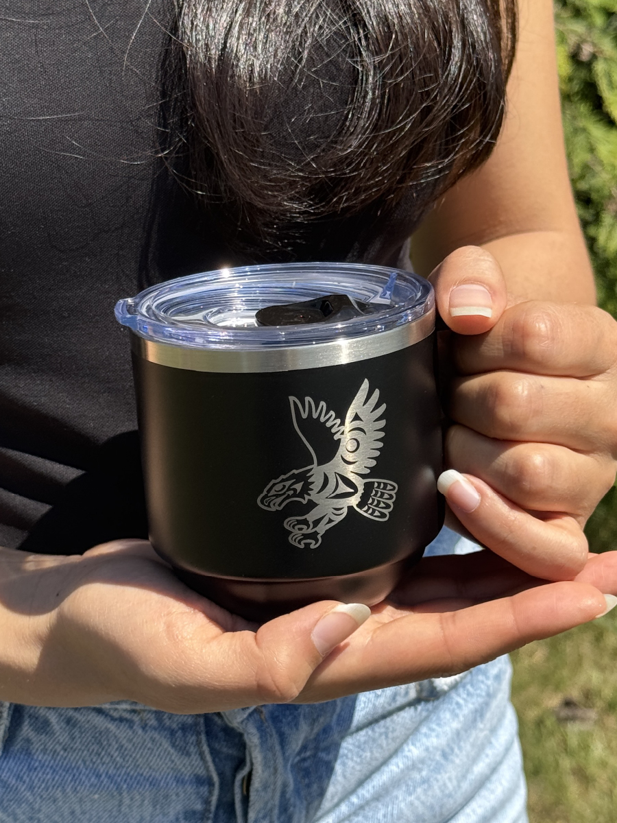 Sp'óq'es (Eagle) 11oz Stackable Travel Mug by Terry Horne, Coast Salish