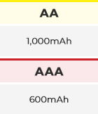 nimh solar AA and AAA batteries