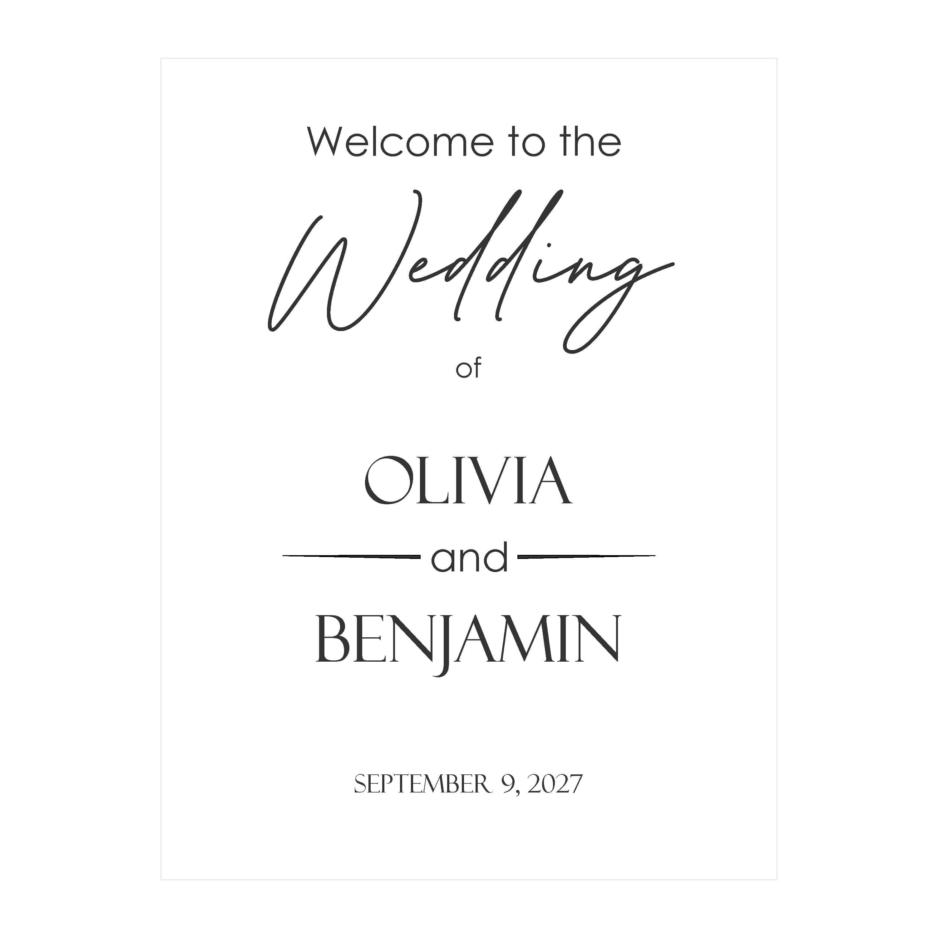 Welcome to the wedding of Olivia and Benjamin, September 9, 2017.