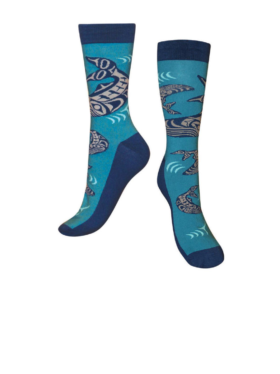 Humpback Whales Art Socks by Ben Houstie