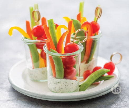 spinach & herb dip with assorted veggies