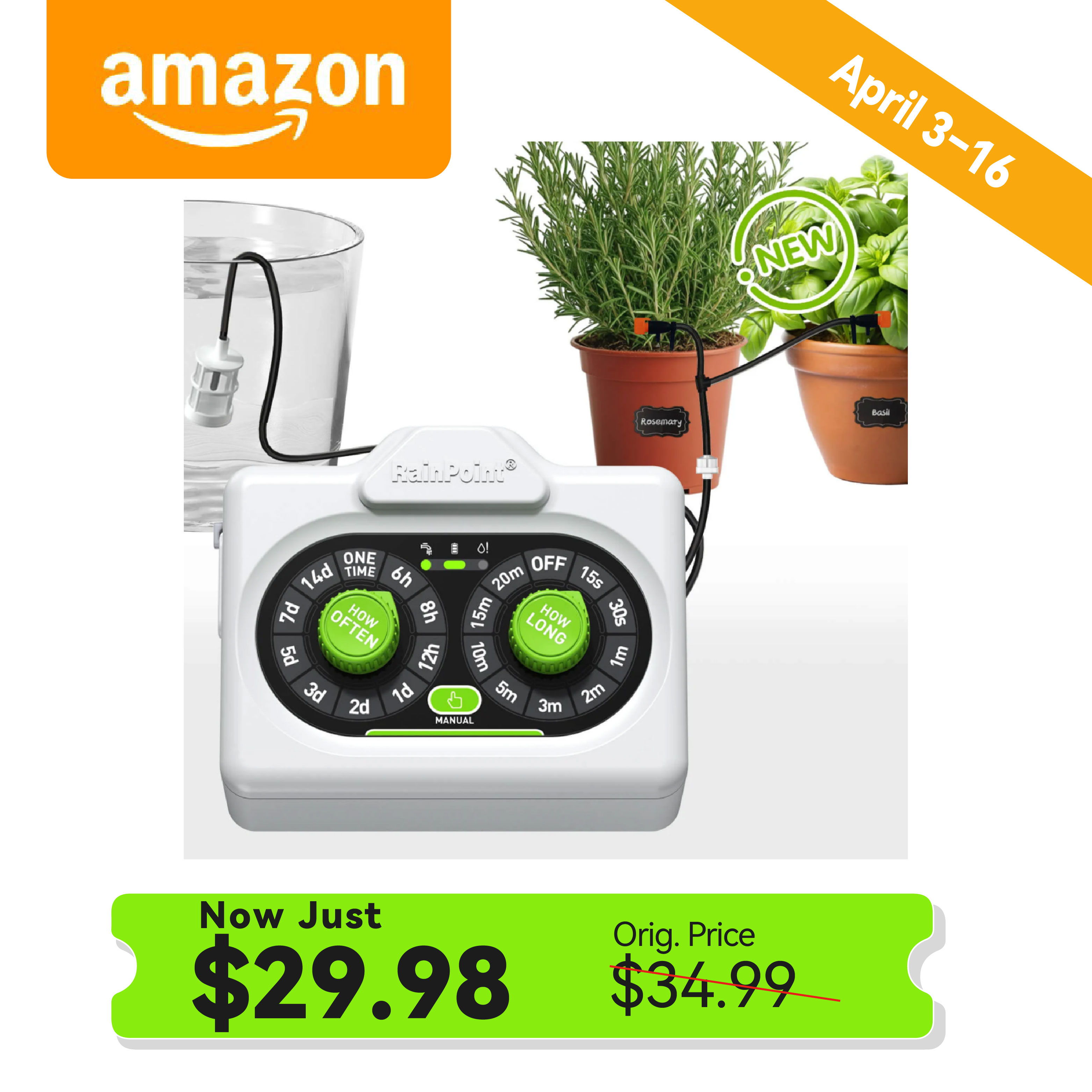 Promotional image for an indoor gardening device with pricing details.