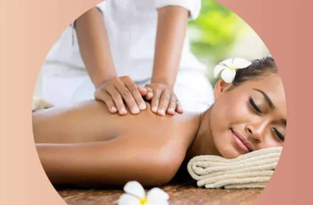 a woman getting a professional massage at a spa