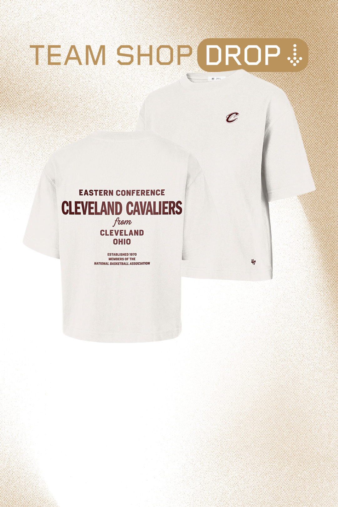 Cleveland Cavaliers hoodie, front and back view, light color design.