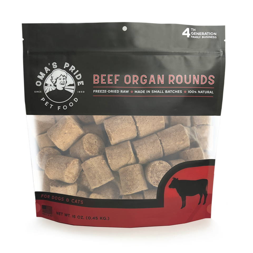 Oma's Pride Beef Organ Rounds product picture 16 oz.