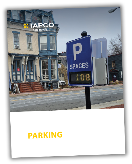 Parking sign indicating 108 available spaces in front of a building.
