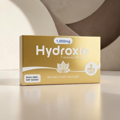 Gold box of Hydroxie supplement, 1,000mg, displayed on a neutral surface.