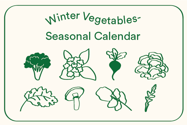 winter vegetables - seasonable calendar