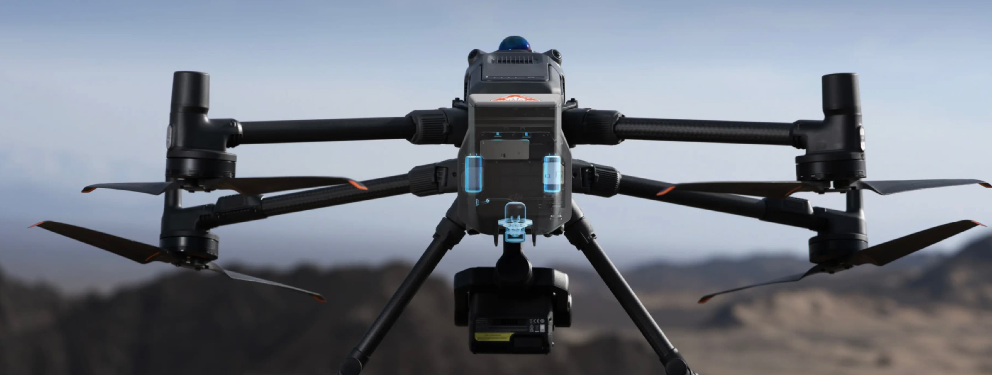 DJI Matrice 400 with AP100 parachute for emergency descent protection
