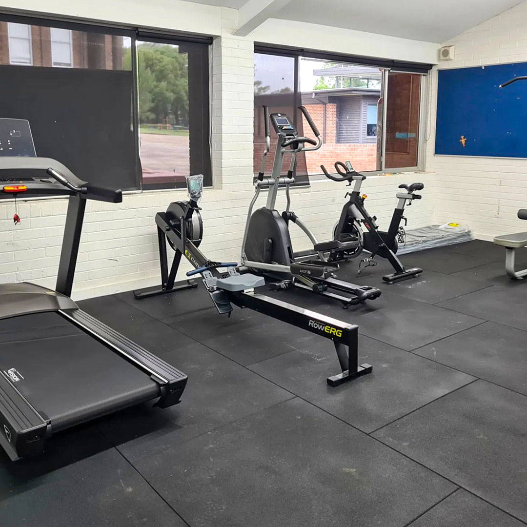 High School Gym Fit Out - Indoor Rower, Treadmill, Spin Bike, Elliptical