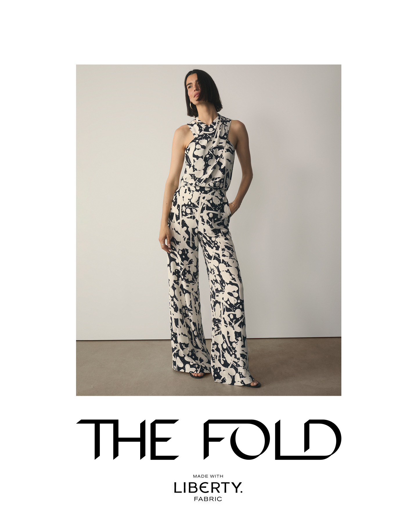 The Fold Made with Liberty Fabric collaboration - model wearing Cascia top and matching Arezzo trousers