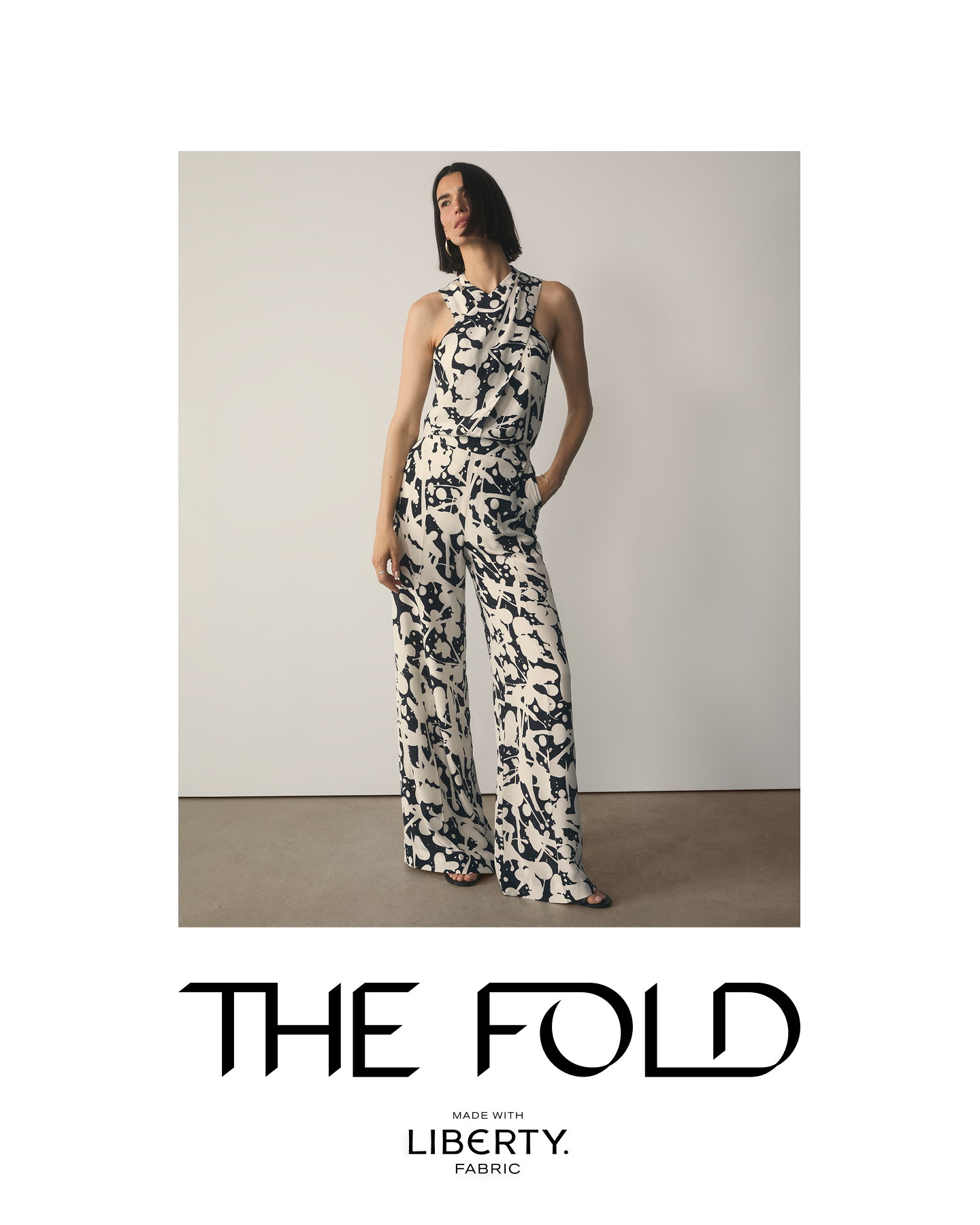The Fold Made with Liberty Fabric collaboration - model wearing Cascia top and matching Arezzo trousers