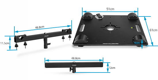 Proaim Polaris Pro Low-Profile Video Camera Dolly w Universal Track Ends | 800lb Payload