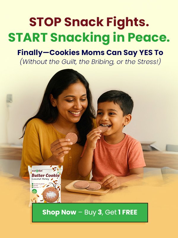 Mom and son eating nutndiet cookies enjoying snack time peace.