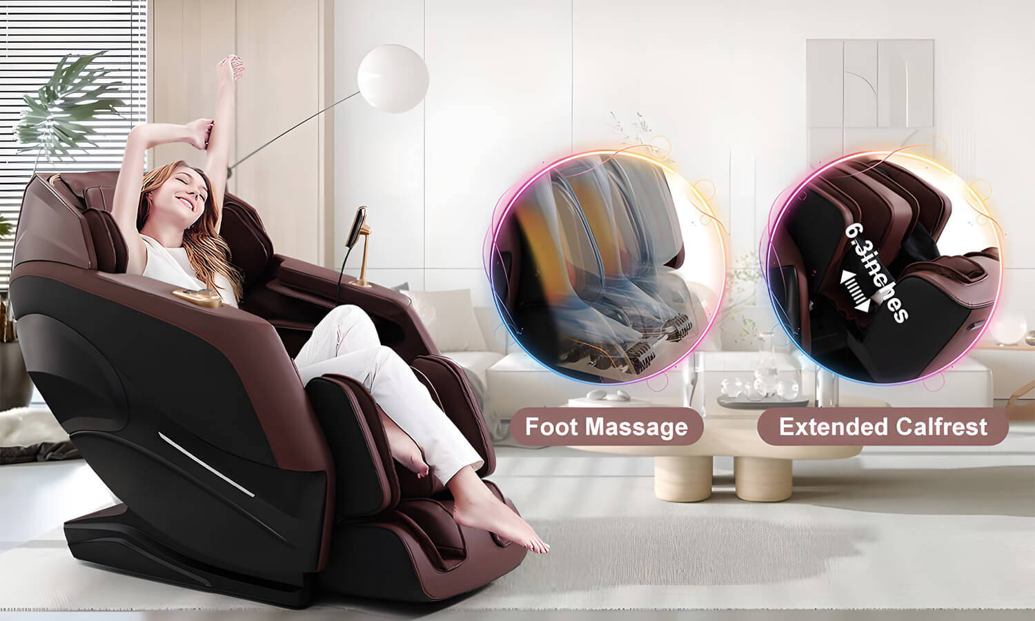 Asjmreye Massage Chair 4D Zero Gravity,Full Body Massage Chair With Heating, Voice Control, Smart Scan Body