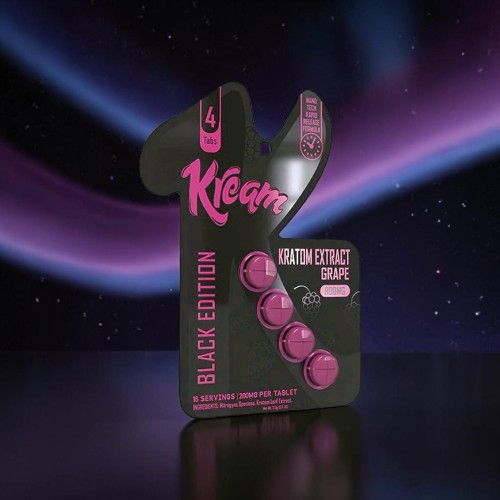 Klean Black Edition product packaging with pink accents and buttons.