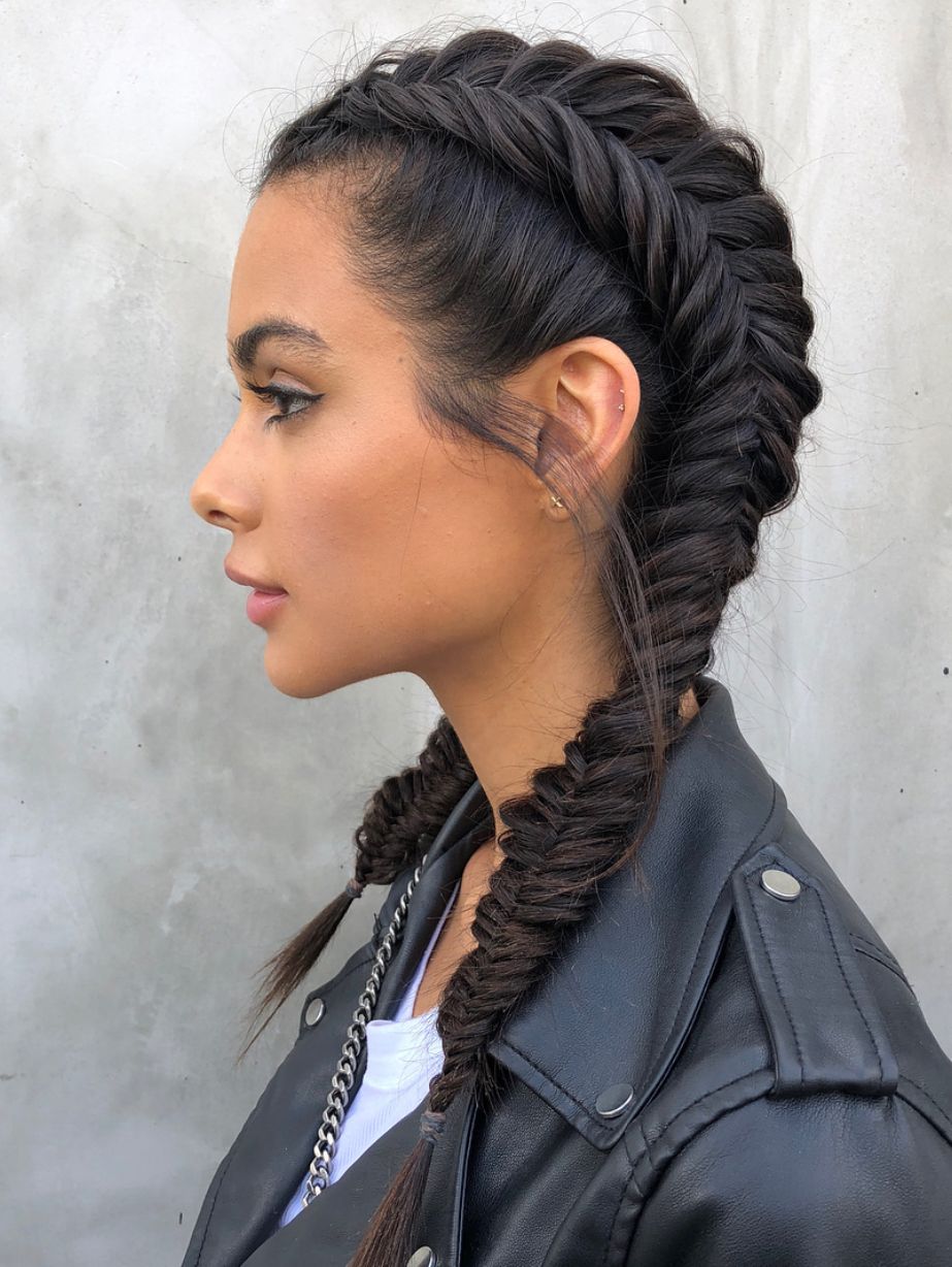 Get a bold yet sassy look with the fishtail braid hairstyle