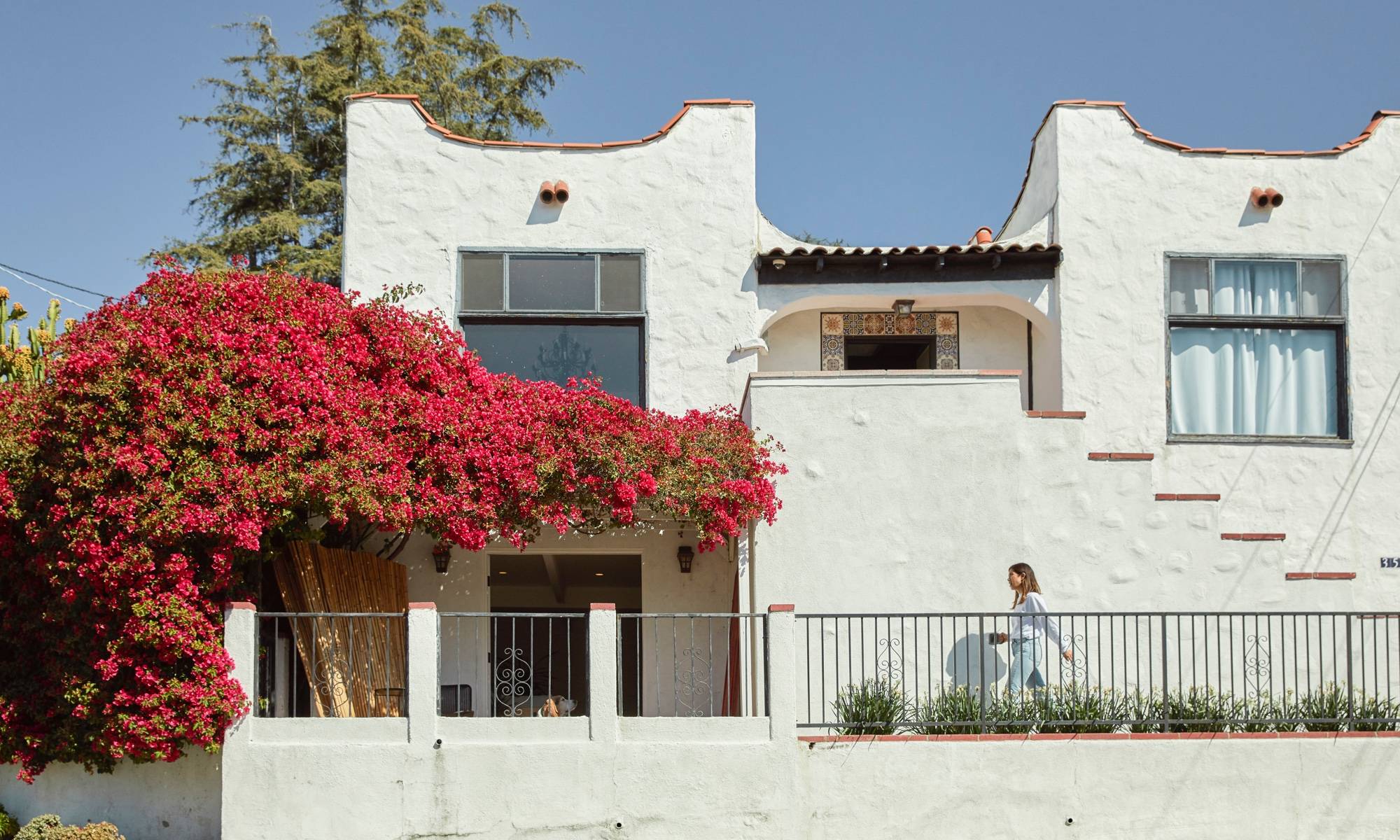 Natalie Ebel outside her home in los angeles. 