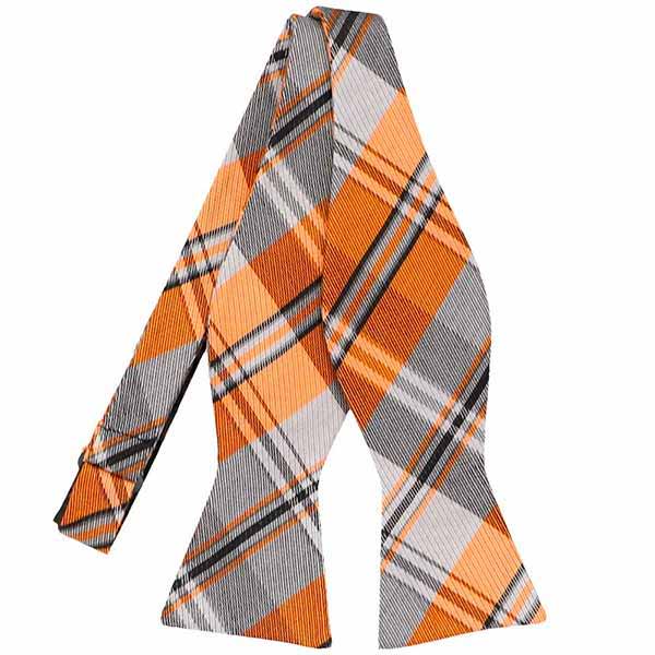 Orange plaid bow tie
