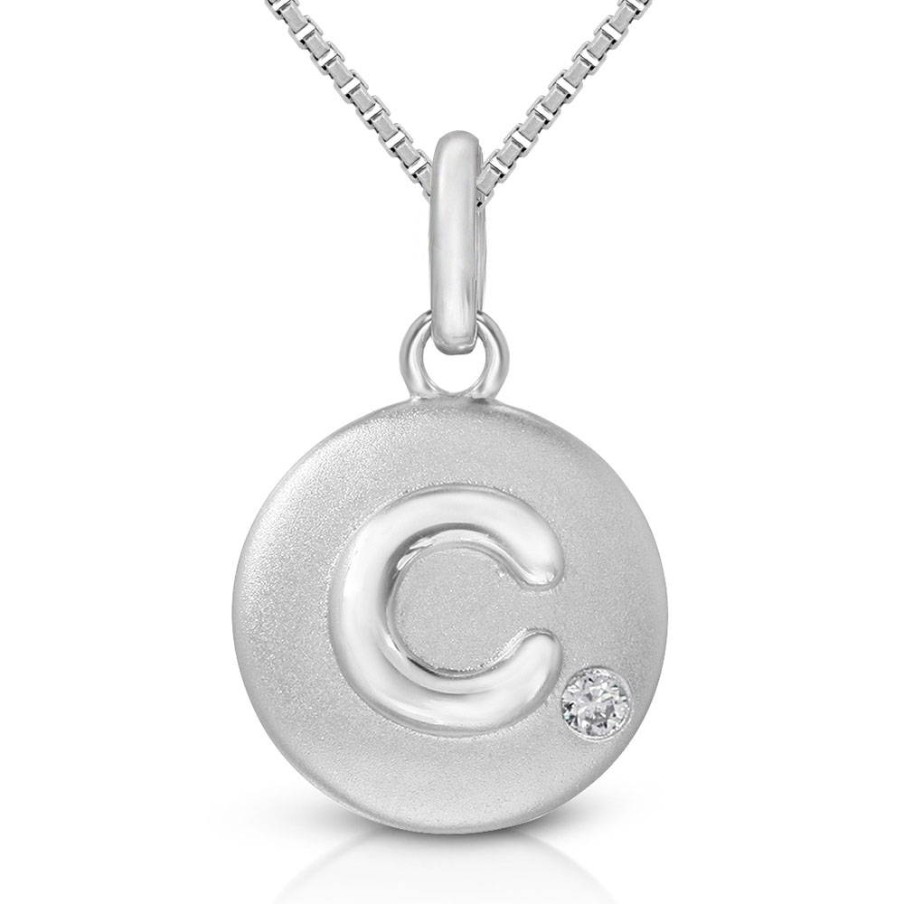Pure at Birth letter C pendant with greek box necklace