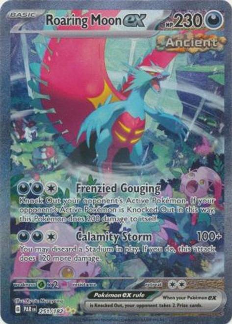 Roaring Moon EX Pokemon card with 230 HP and two strong attacks.