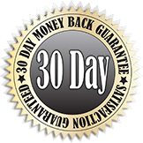 Voici une image du logo de la garantie de remboursement de 30 jours.