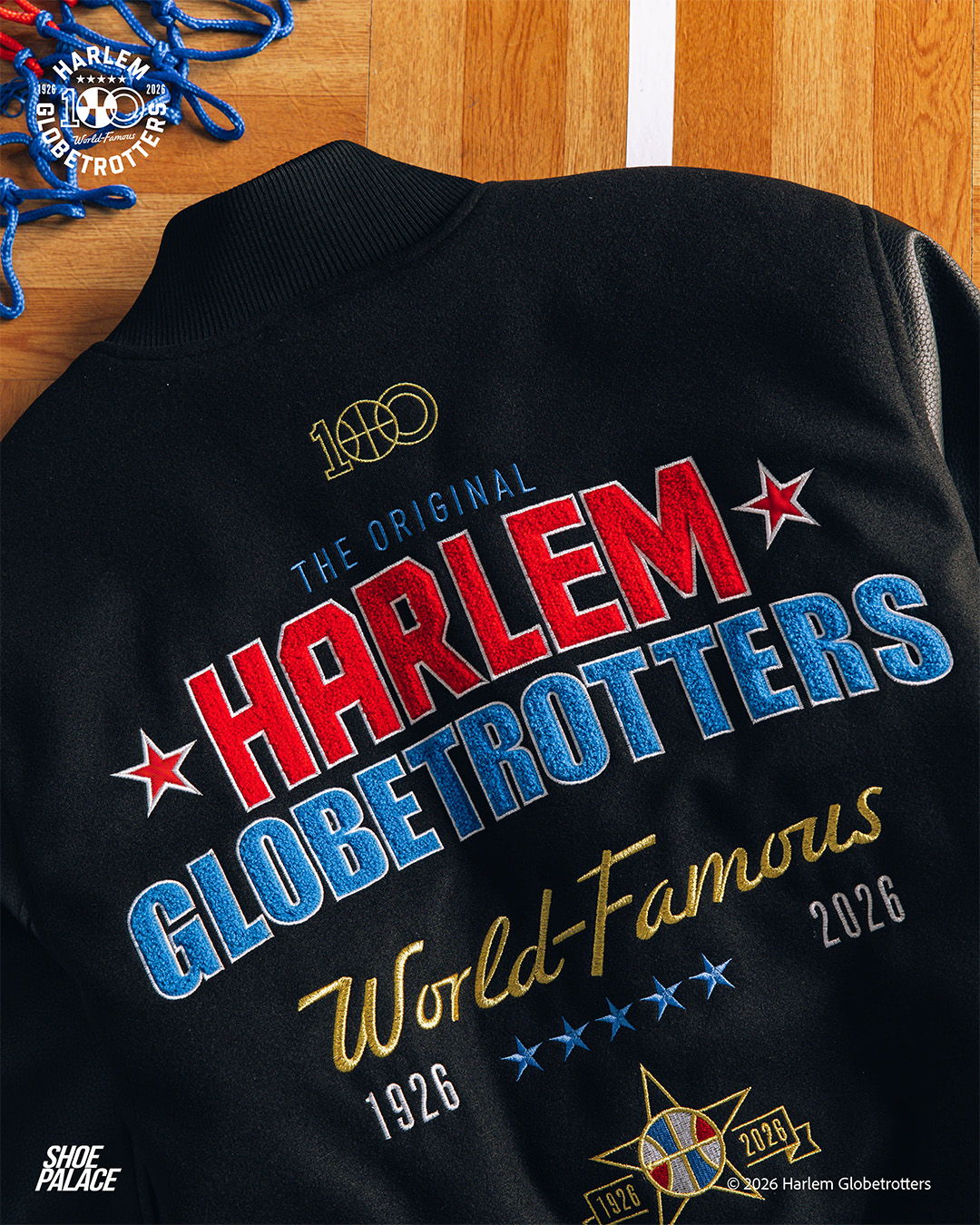Harlem Globetrotters jacket celebrating 90 years, 1926-2016.