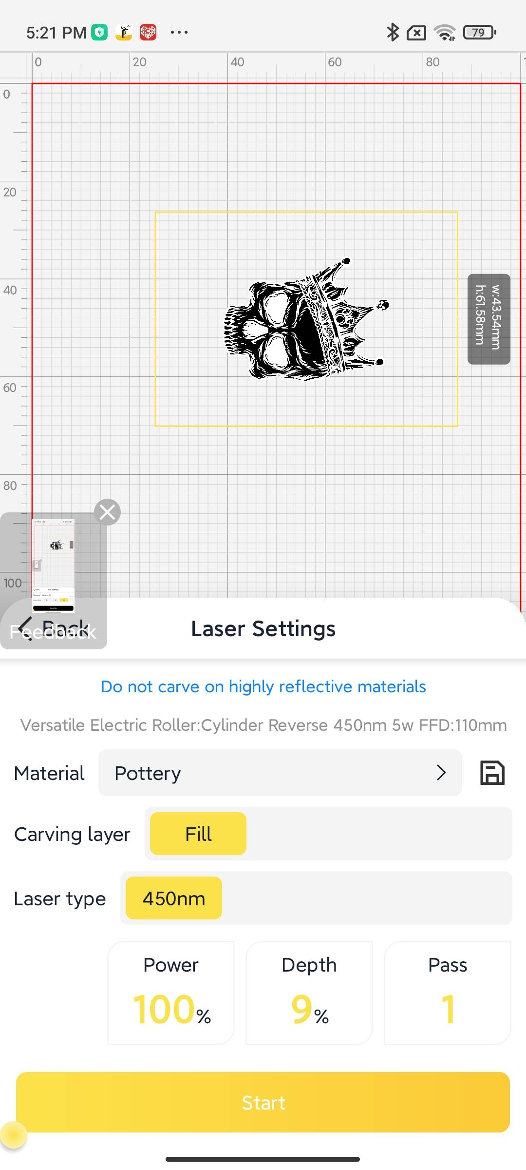 set the lp2 laser engraving machine