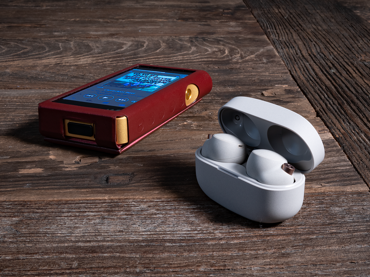 Sony XM4 earbuds with Walkman DAP