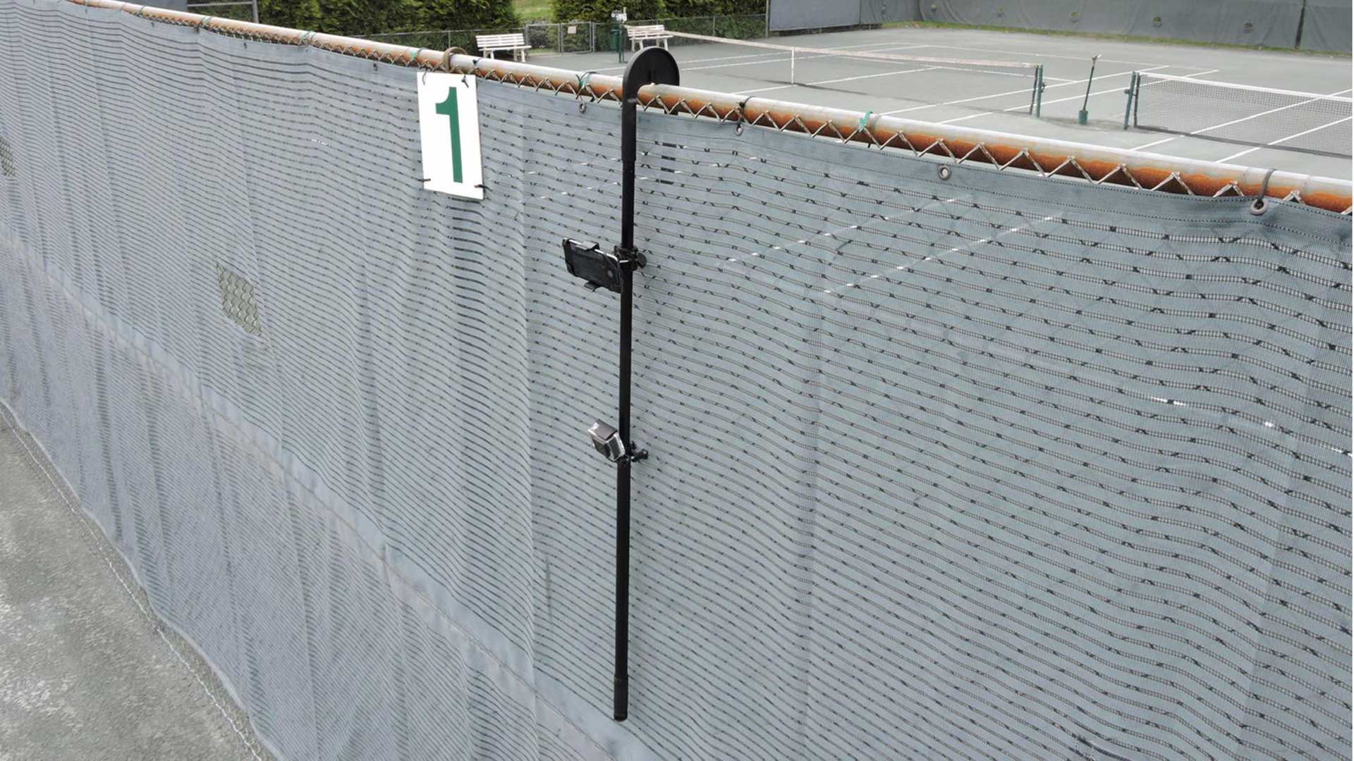 Camera mount setup on teh fence