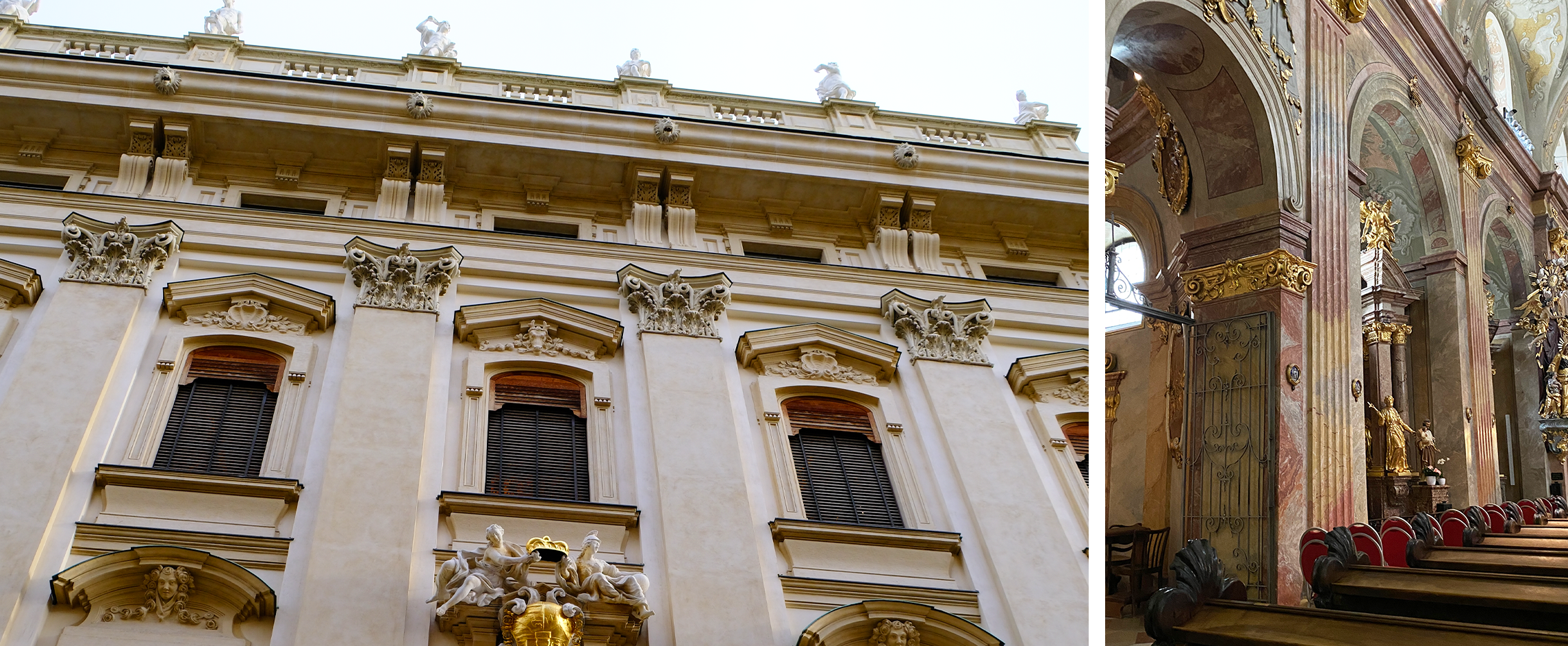 St Anne's Church Vienna and Stadtpalais Lichtenstein Vienna. Two of the city's architectural jewels discovered by Camilla Franks during the trip which inspired the CAMILLA Elsewhere Palace collection (2026).