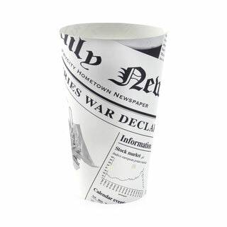 A newsprint snack cup