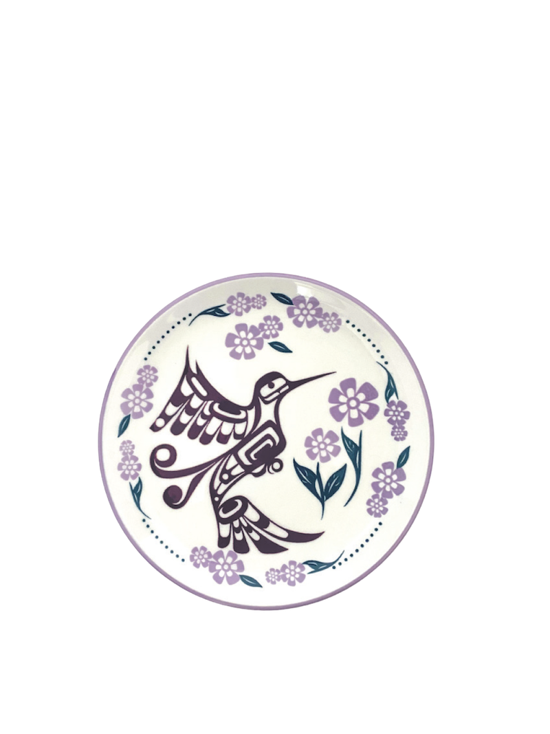 Porcelain Art Plate - Hummingbird (Purple)