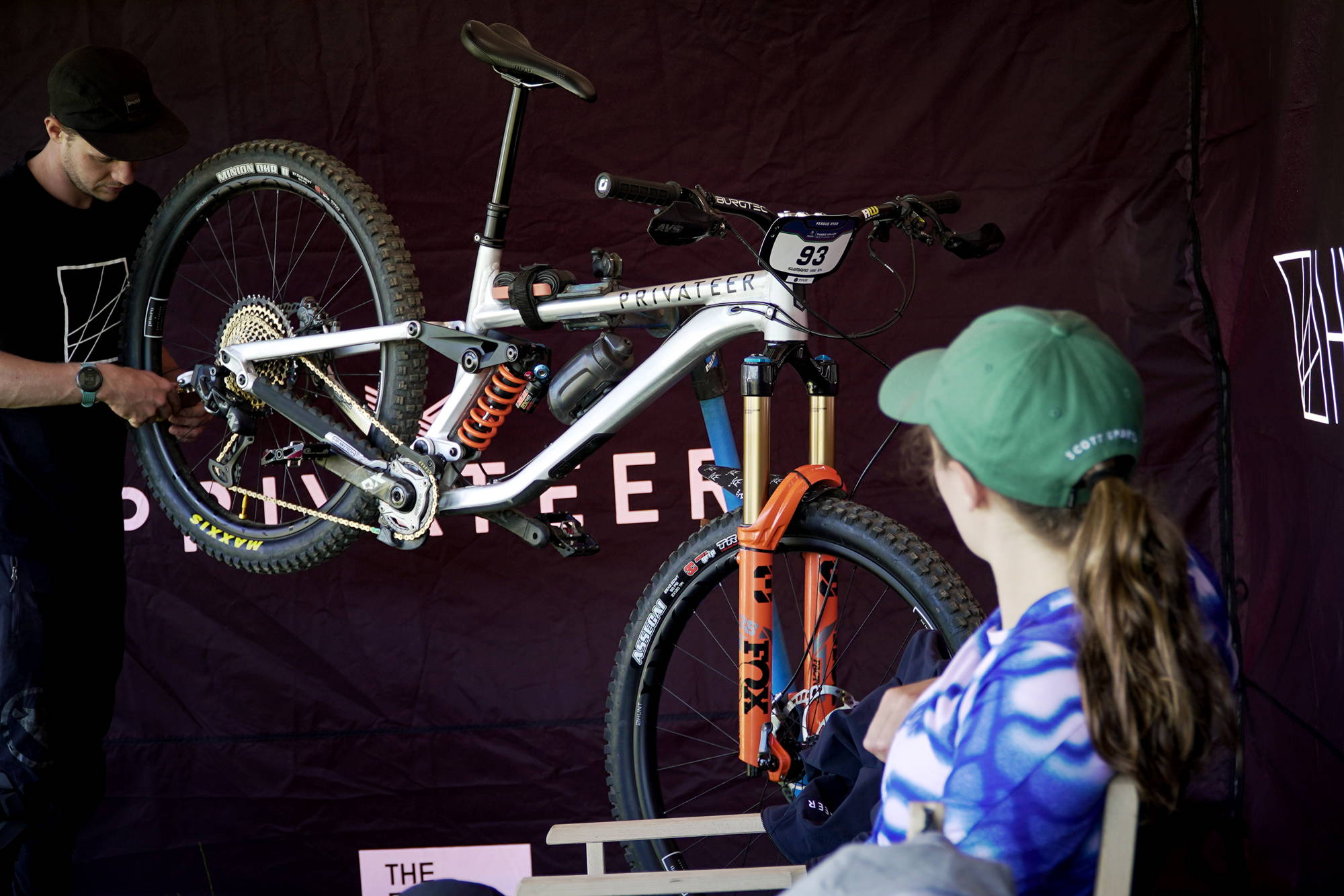 Chloe Taylors bike getting race ready