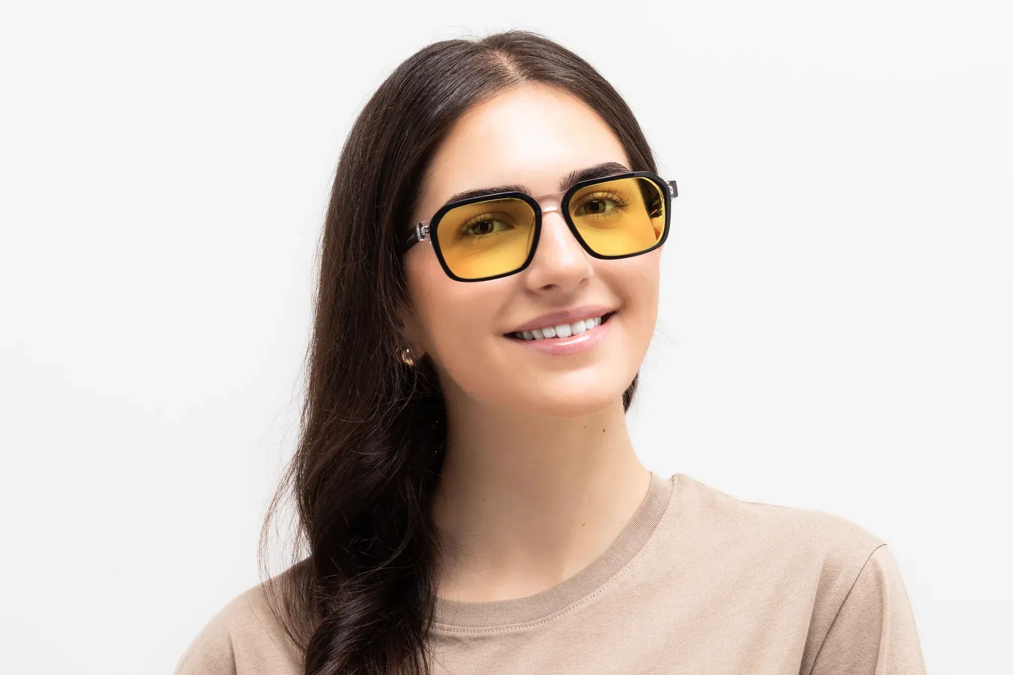 Occhiali Per Visione Notturna Enafad Da Donna – Lenti Gialle Polarizzate Antiriflesso – Cornice Quadrata