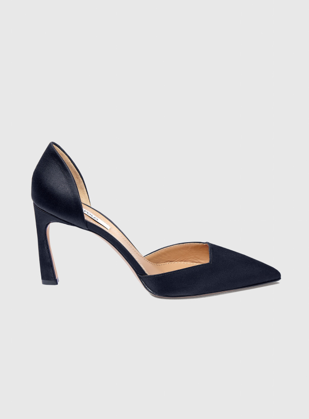 Treviso Satin Heels 80 Navy