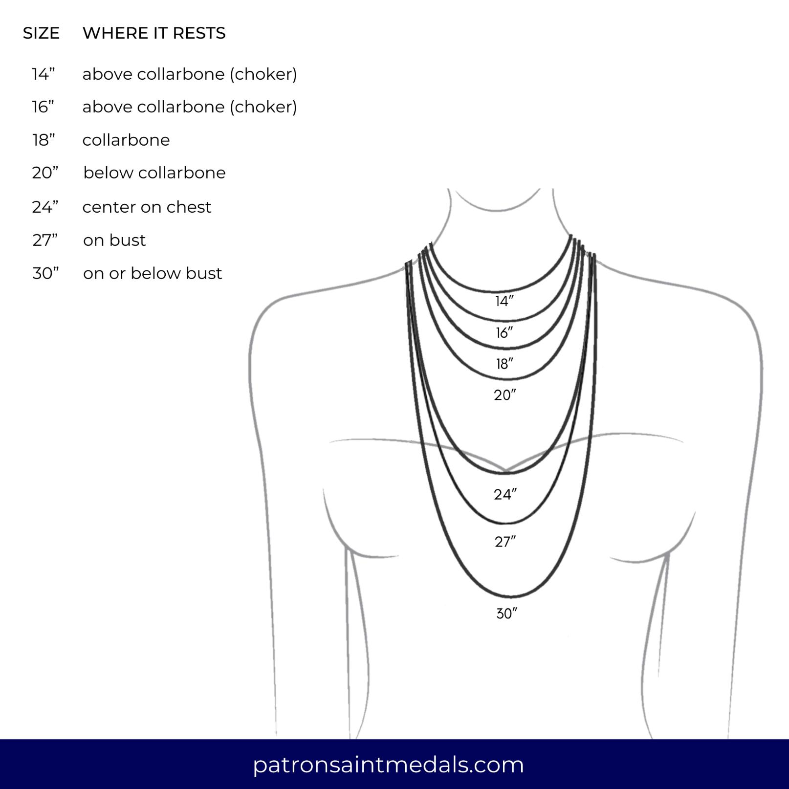 Necklace Size Chart for Women