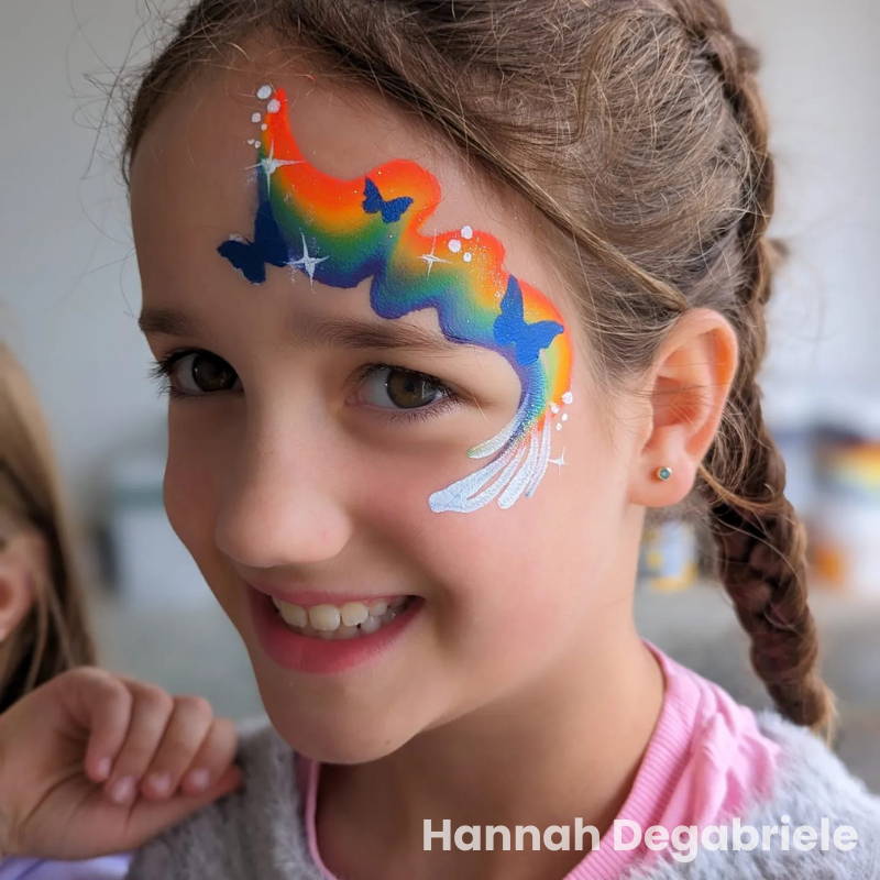 rainbow butterfly mask face paint easy