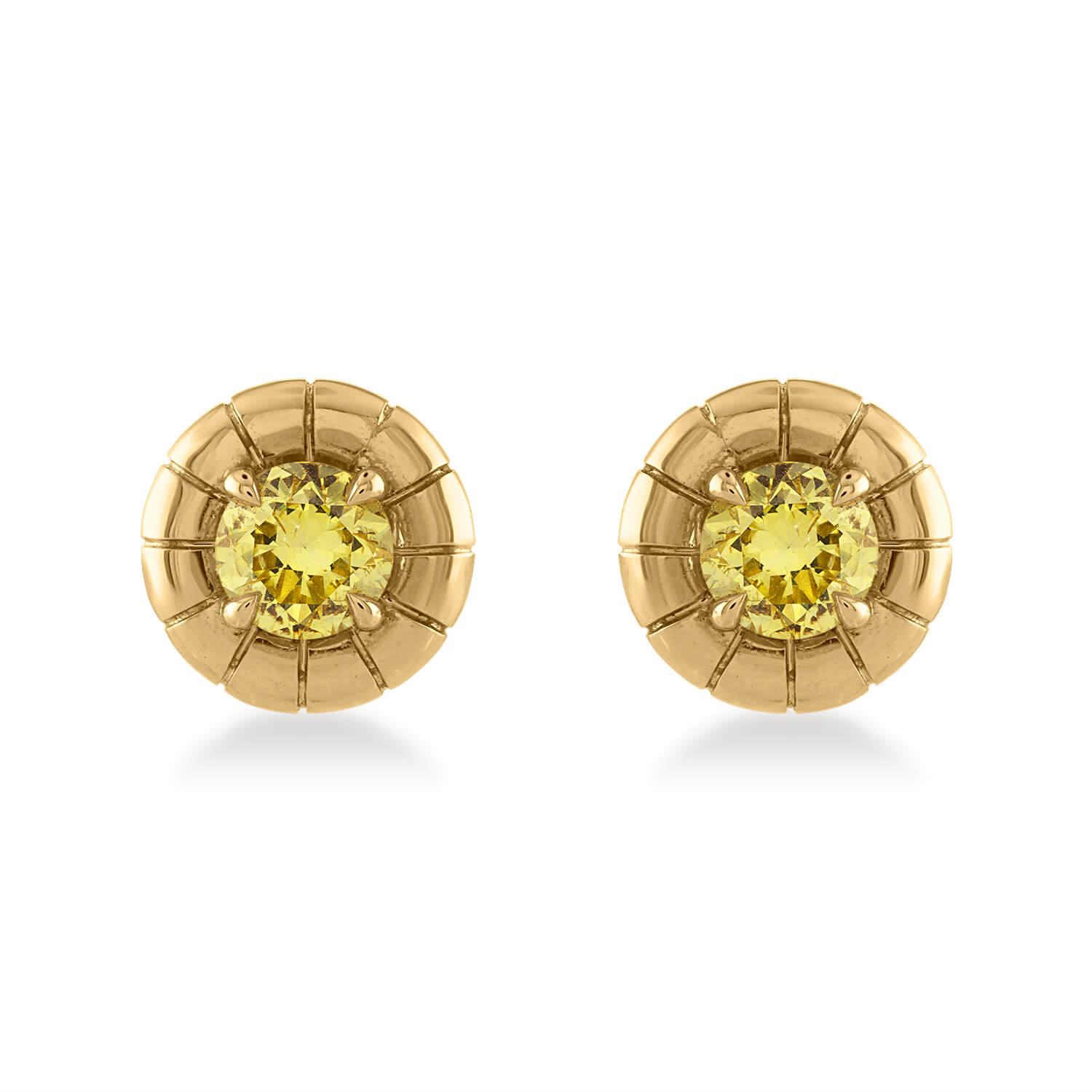 yellow diamond stud earrings