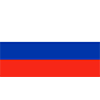 Flag of Russia with horizontal stripes of white, blue, and red.