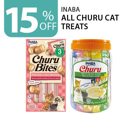 15% off all Inaba Churu Cat Treats