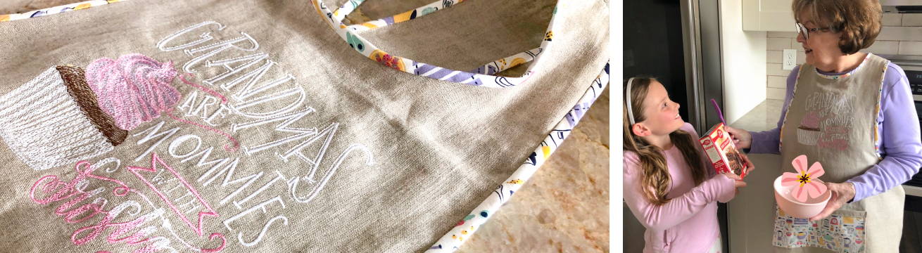 Linen Apron with Embroidery