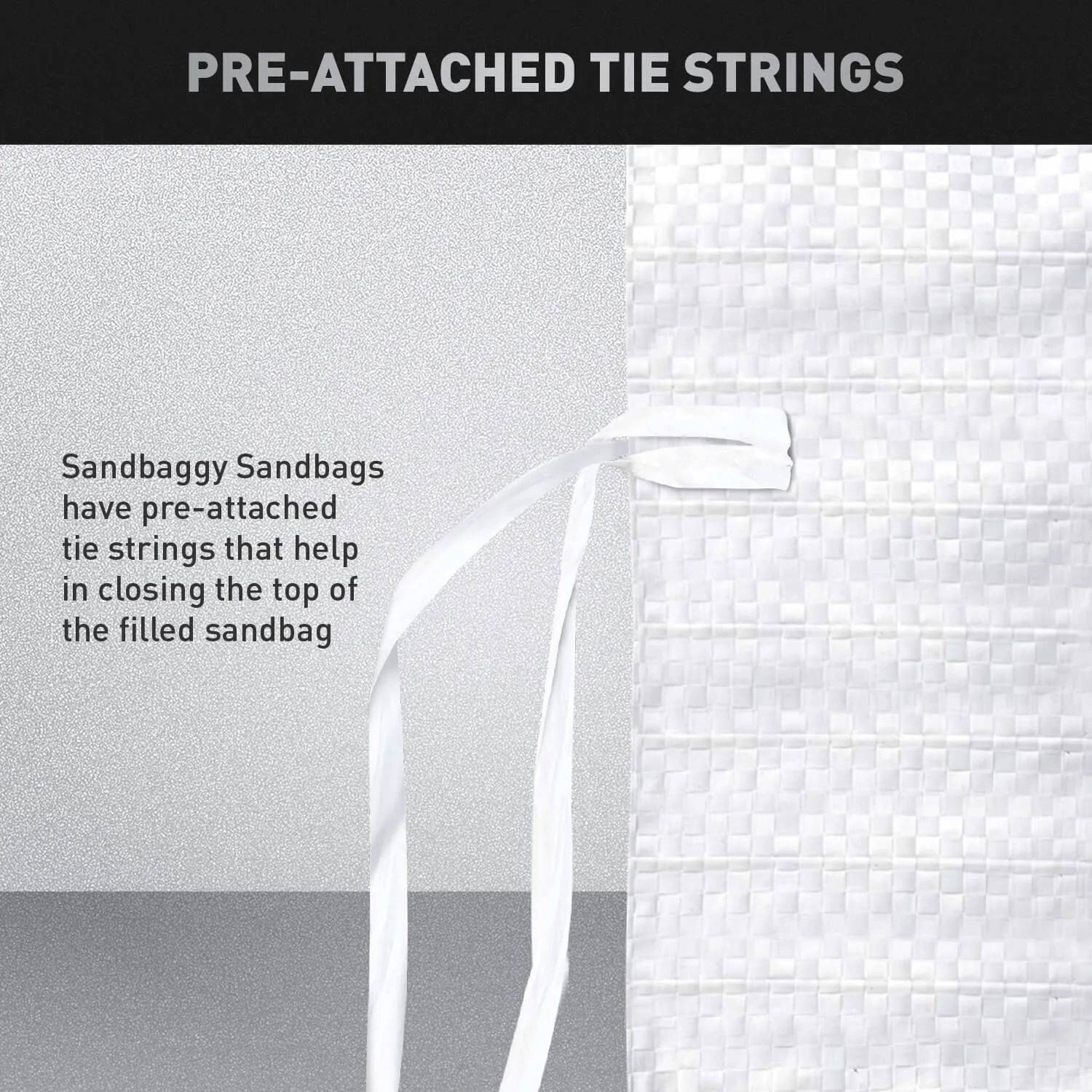 sandbags with tie strings