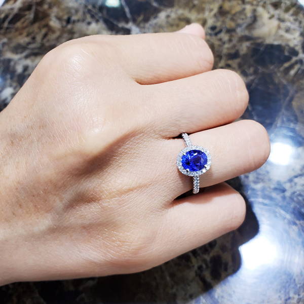 Classic Halo Sapphire Diamond Ring - Custom-Made for a WILLS JEWELLERY Client